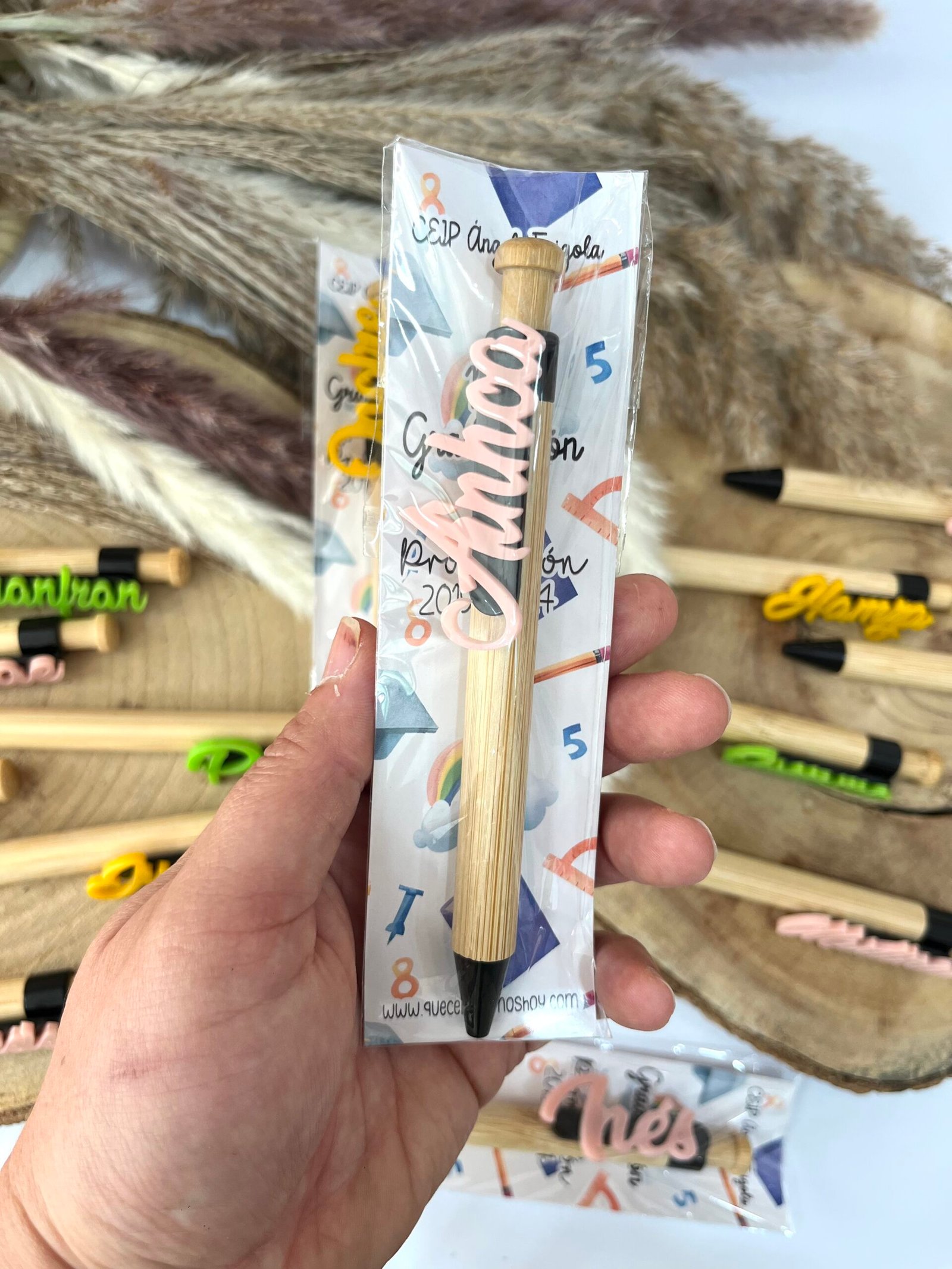 Boligrafo bambu con nombre - Image 2