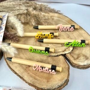 Boligrafo bambu con nombre