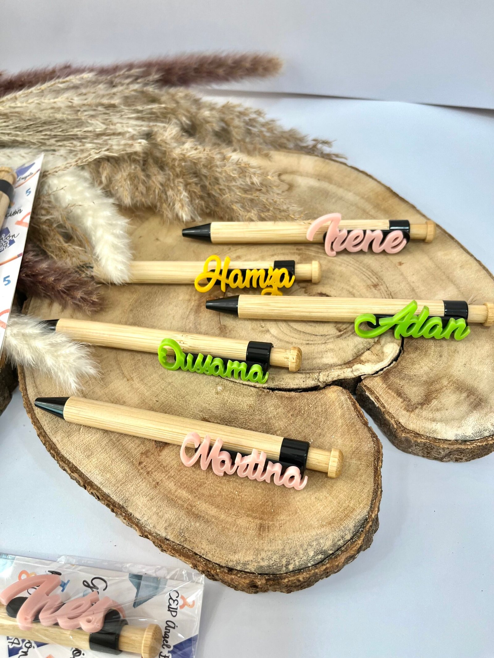 Boligrafo bambu con nombre